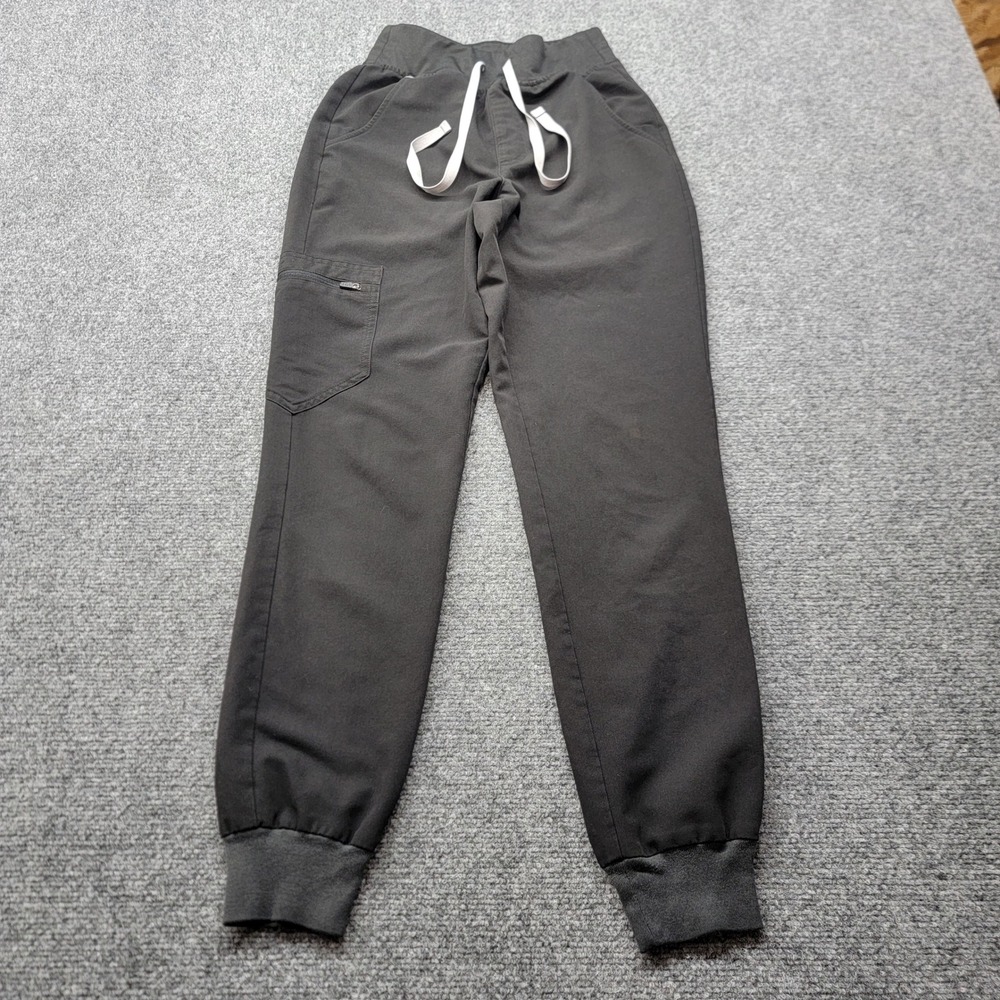 FIGS HW Zamora Jogger Scrub Pants Black XXS W22SW2012 High Waisted